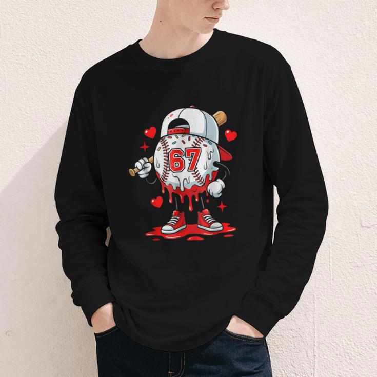 Baseball Drip Icecream Valentine 67 Meme Tees Men Youth Boys Youth Long Sleeve Tee