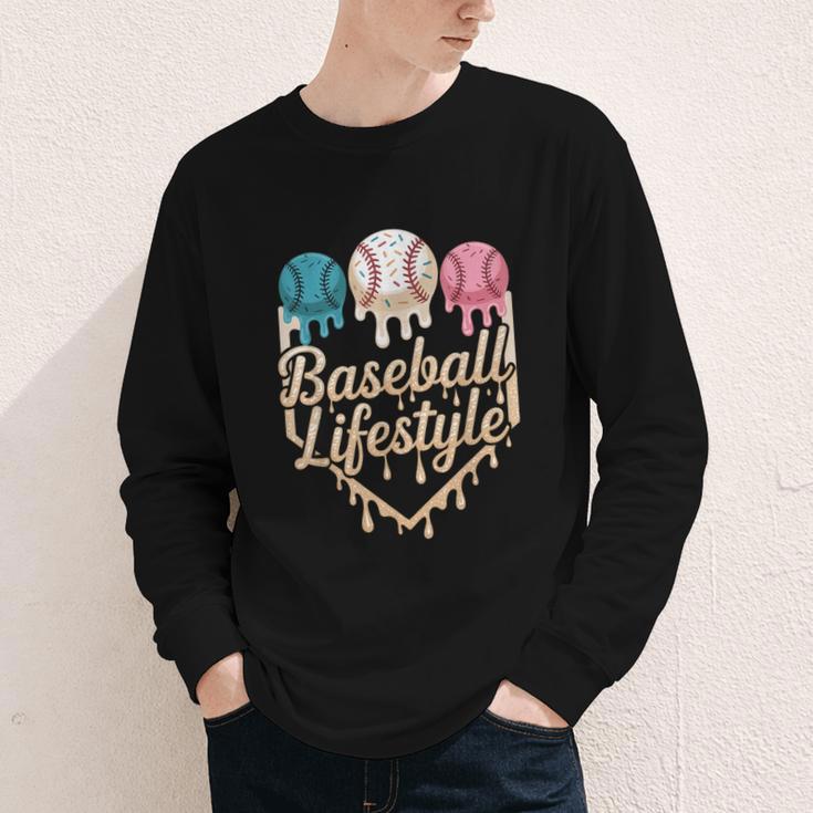 Baseball Drip Icecream Youth Long Sleeve Tee Baseball Drip Icecream Youth Long Sleeve Tee