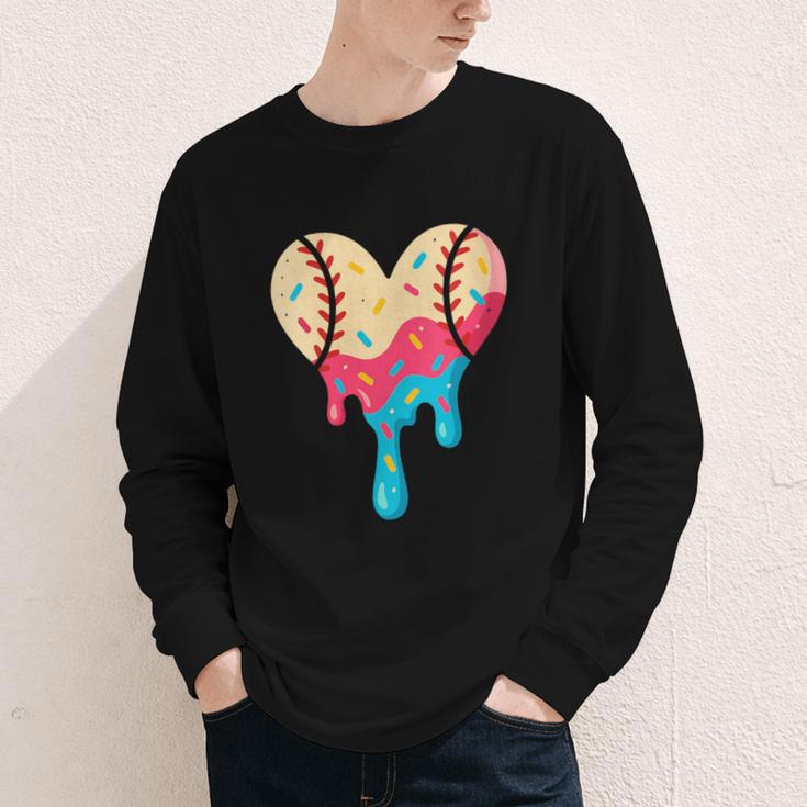 Baseball Drip Melting Ice Cream Baseball Heart Boys Girls Youth Long Sleeve Tee Baseball Drip Melting Ice Cream Baseball Heart Boys Girls Youth Long Sleeve Tee