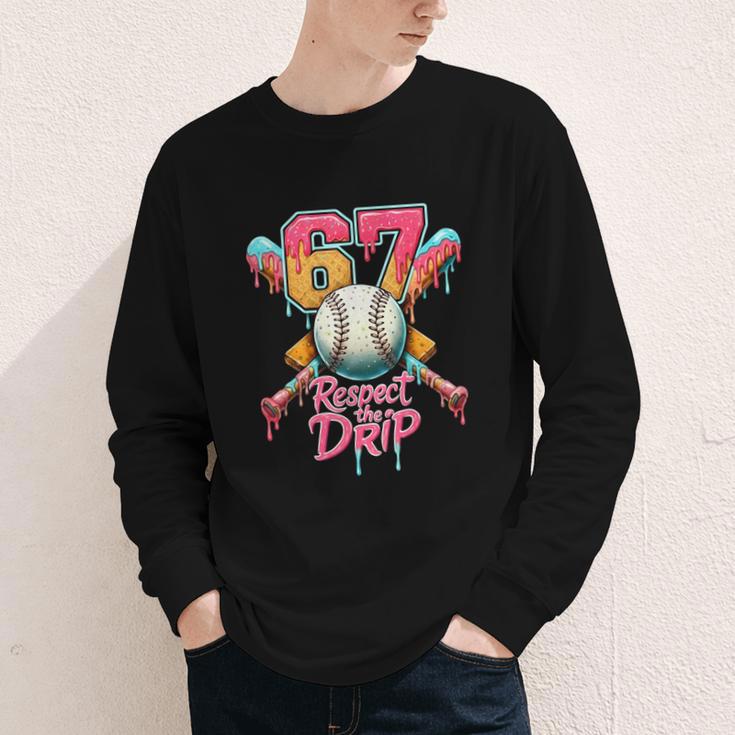 Baseball Drip Number 67 Player Sport For Men Women Kids Youth Long Sleeve Tee Baseball Drip Number 67 Player Sport For Men Women Kids Youth Long Sleeve Tee
