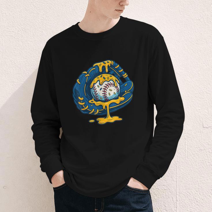 Baseball Drip Team For Boys Ice Cream Cool Youth Long Sleeve Tee
