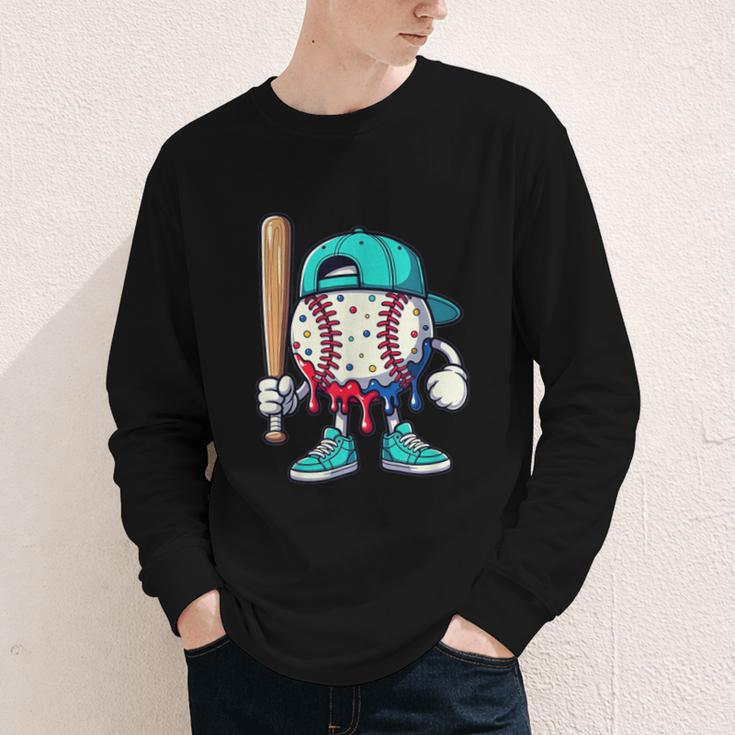 Baseball Drippy Style Apparel For Boys Youth Drip Baseball Youth Long Sleeve Tee Baseball Drippy Style Apparel For Boys Youth Drip Baseball Youth Long Sleeve Tee
