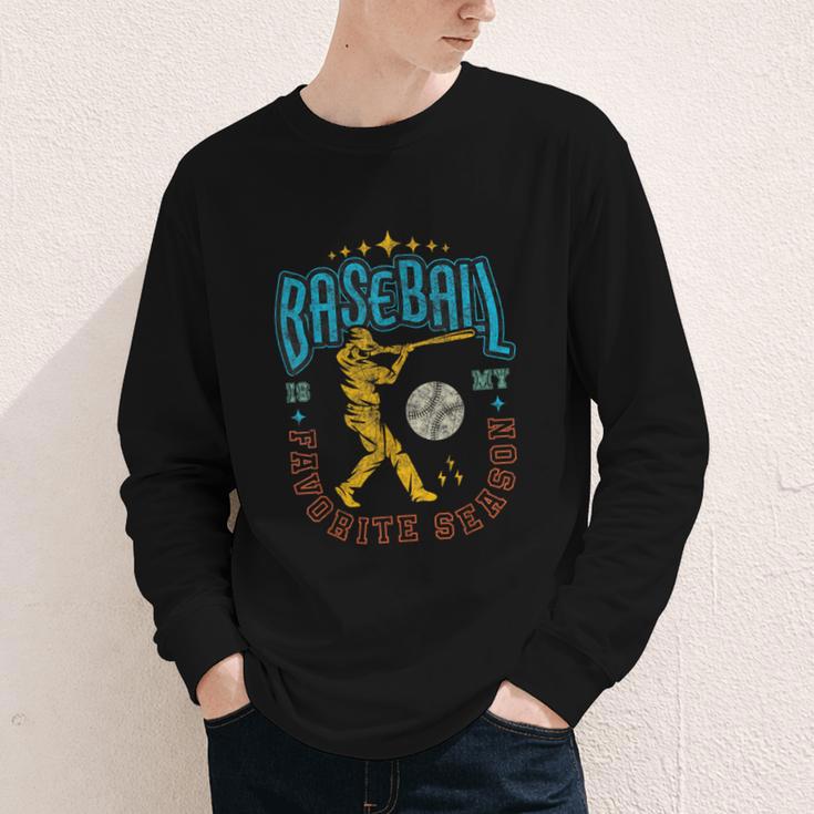 Baseball Is My Favorite Season Player Coach Fan Game Day Youth Long Sleeve Tee