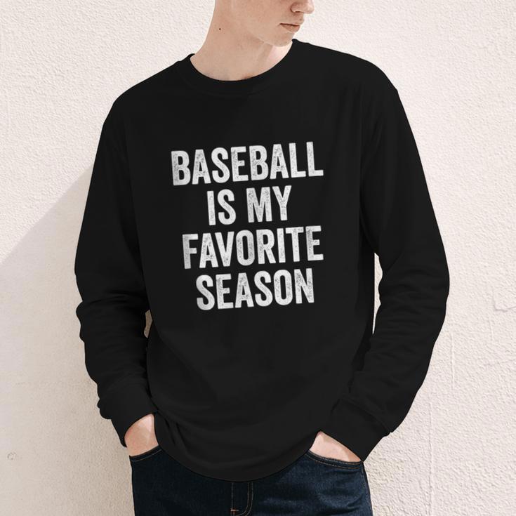 Baseball Is My Favorite Season Baseball Player Youth Long Sleeve Tee