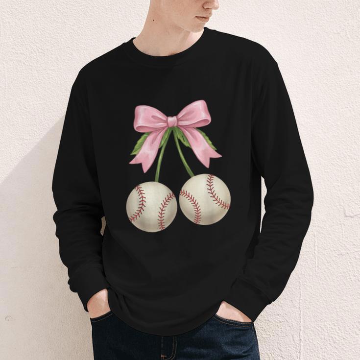 Baseball Girls Women Coquette Pink Bow Baseball Youth Long Sleeve Tee Baseball Girls Women Coquette Pink Bow Baseball Youth Long Sleeve Tee