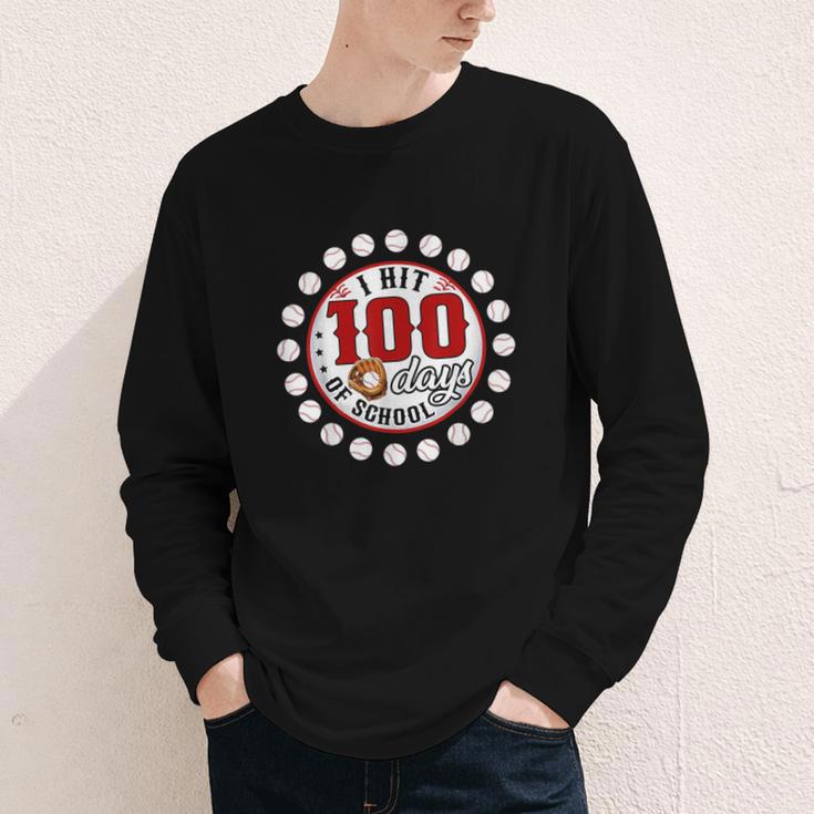 Baseball I Hit 100 Days Of School Baseball Player Kids Boys Youth Long Sleeve Tee Baseball I Hit 100 Days Of School Baseball Player Kids Boys Youth Long Sleeve Tee