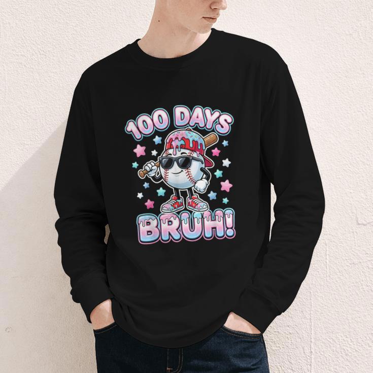 Baseball Ice Cram Drip 100 Days Of School 100th Boys Youth Youth Long Sleeve Tee Baseball Ice Cram Drip 100 Days Of School 100th Boys Youth Youth Long Sleeve Tee