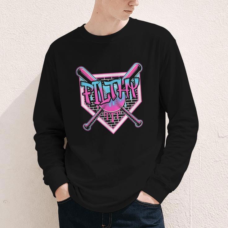 Baseball Ice Cream Drip Pitcher Filthy Youth Long Sleeve Tee Baseball Ice Cream Drip Pitcher Filthy Youth Long Sleeve Tee