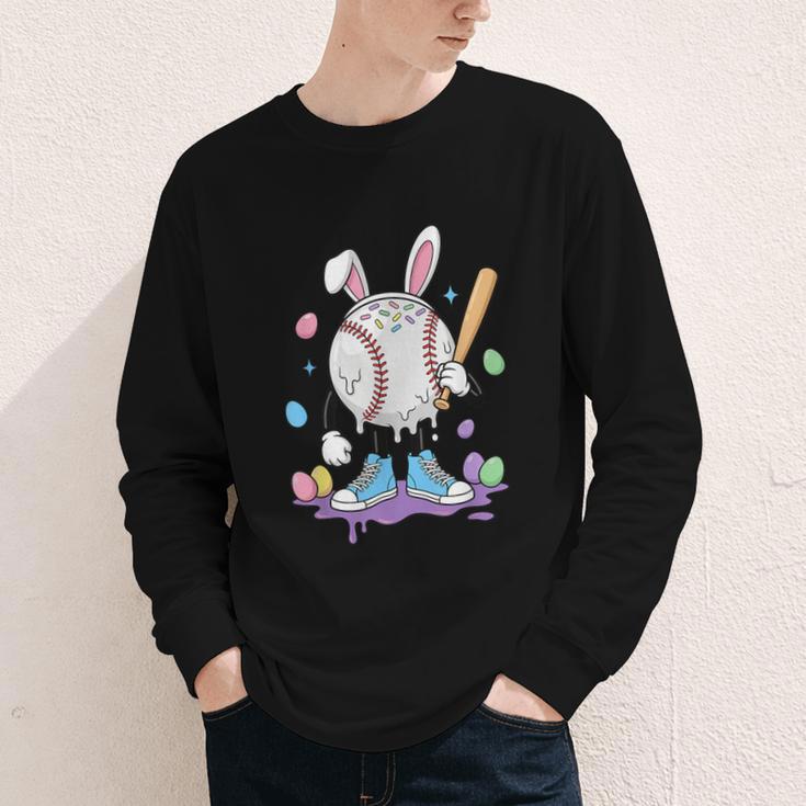 Baseball Ice Cream Drip Youth Boys Cute Easter Sports Youth Long Sleeve Tee