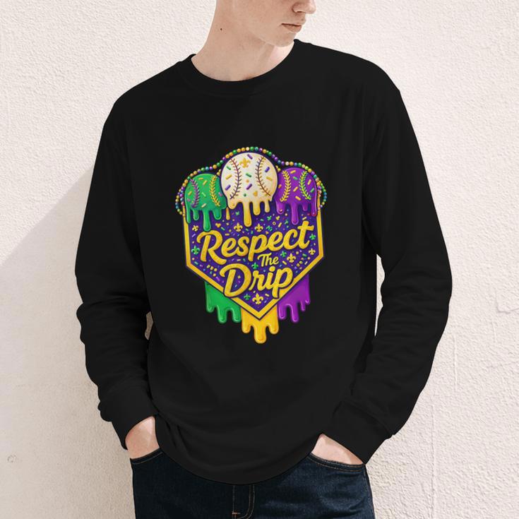 Baseball Ice Cream Respect The Drip Mardi Gras Carnival Boys Youth Long Sleeve Tee Baseball Ice Cream Respect The Drip Mardi Gras Carnival Boys Youth Long Sleeve Tee