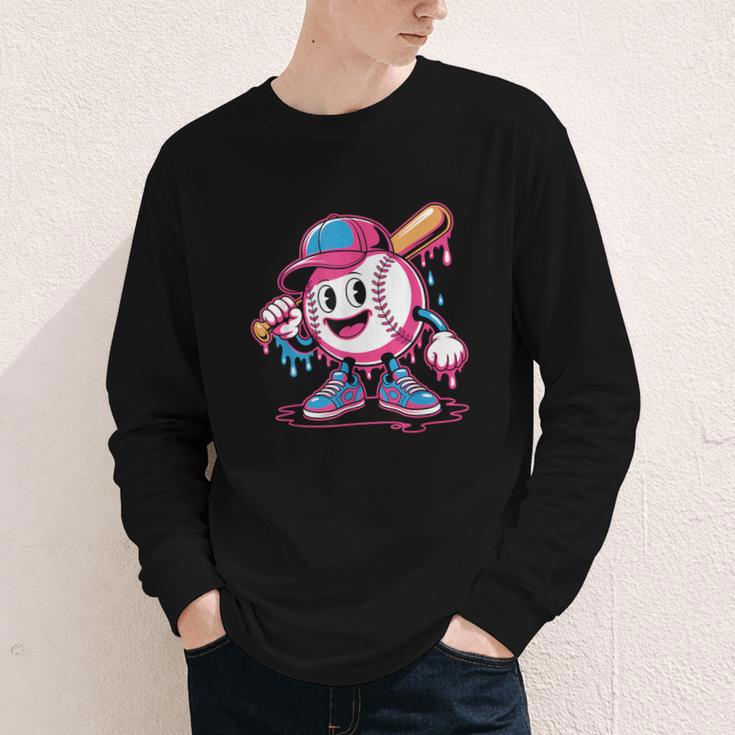 Baseball Ice Cream Shirt Cool Baseball Drip For Boys Youth Long Sleeve Tee Baseball Ice Cream Shirt Cool Baseball Drip For Boys Youth Long Sleeve Tee