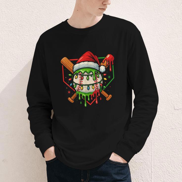 Baseball Lifestyle Apparel Youth Christmas Baseball Drip Youth Long Sleeve Tee