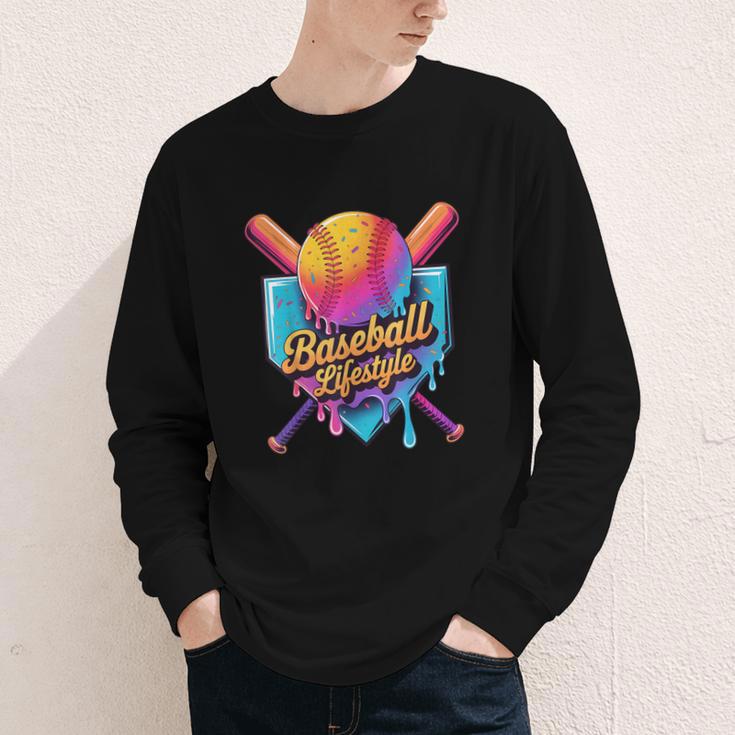 Baseball Lifestyle Drip Icecream Youth Long Sleeve Tee Baseball Lifestyle Drip Icecream Youth Long Sleeve Tee