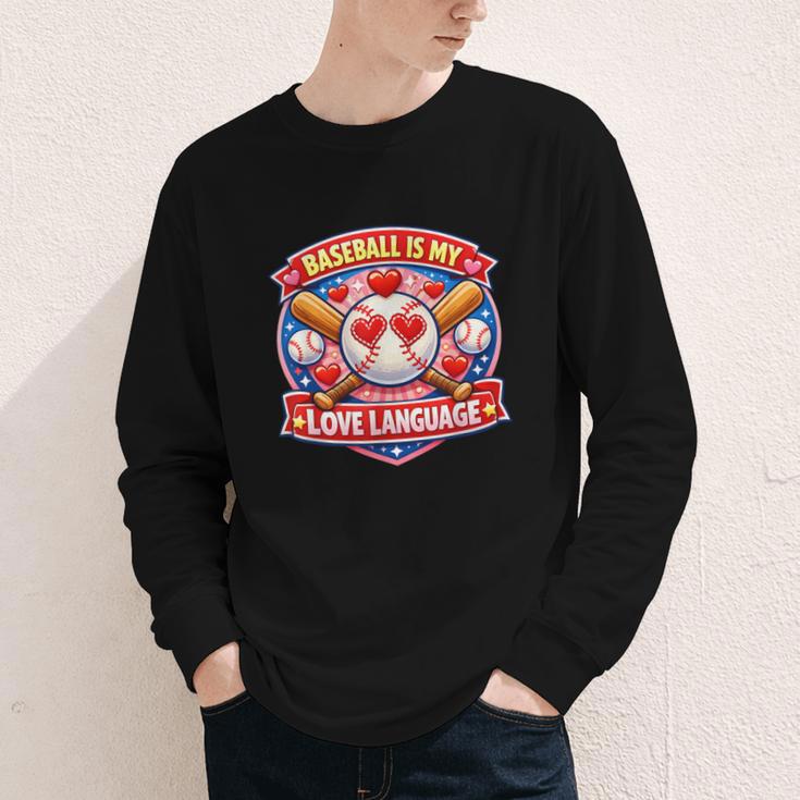 Baseball Is My Love Language Valentine Youth Long Sleeve Tee Baseball Is My Love Language Valentine Youth Long Sleeve Tee