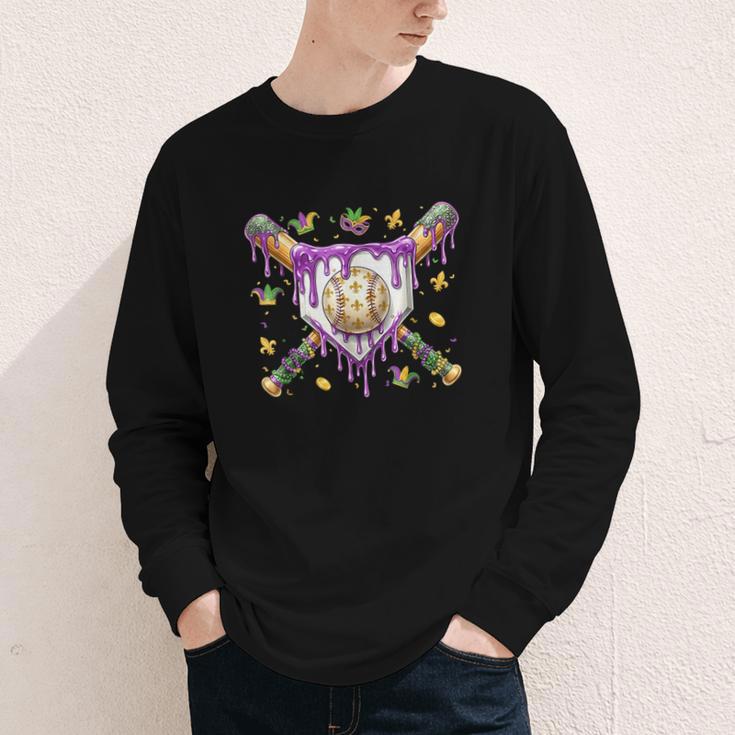 Baseball Mardi Gras Carnival Party Mask Ice Cream Drip Boys Youth Long Sleeve Tee Baseball Mardi Gras Carnival Party Mask Ice Cream Drip Boys Youth Long Sleeve Tee
