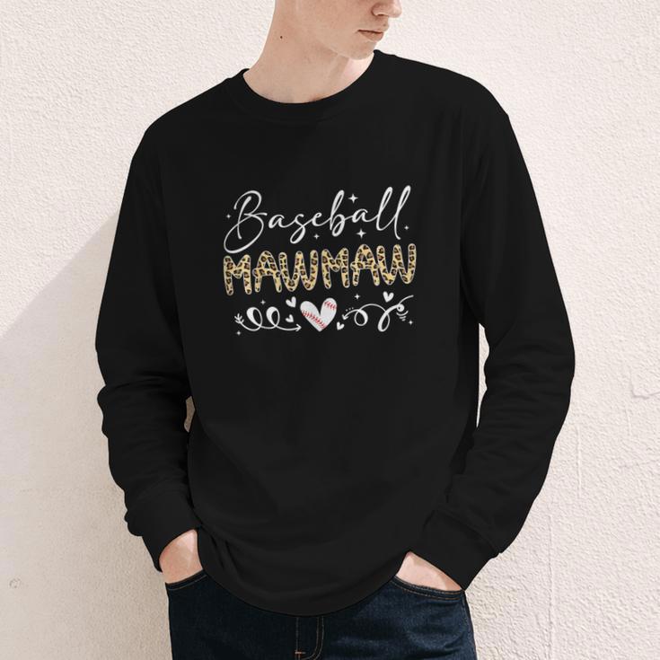 Baseball Mawmaw Leopard Baseball Heart Youth Long Sleeve Tee