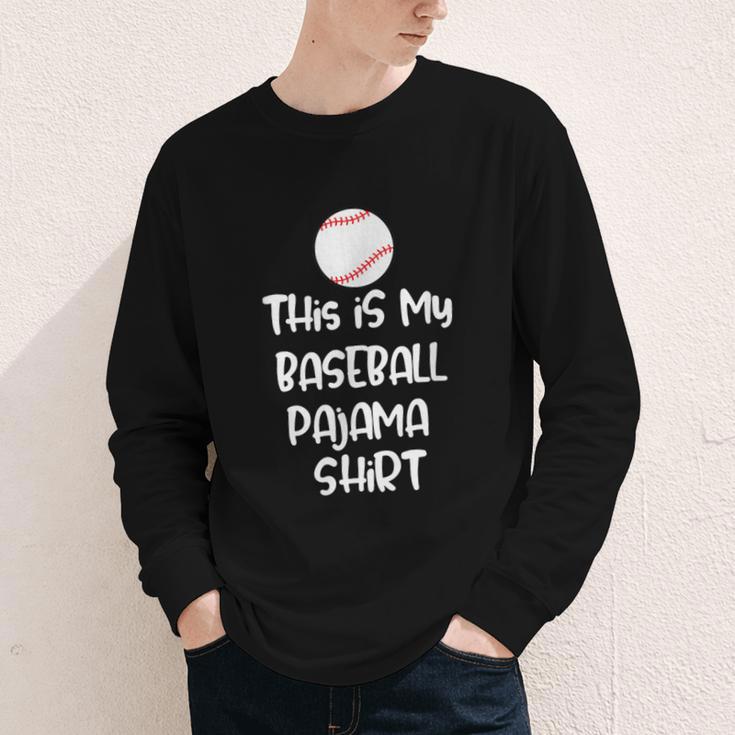 This Is My Baseball Pajama Shirt For Players Teens Boys Girl Youth Long Sleeve Tee This Is My Baseball Pajama Shirt For Players Teens Boys Girl Youth Long Sleeve Tee