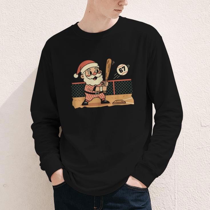 Baseball Santa 67 Christmas Xmas Boys Retro Youth Long Sleeve Tee Baseball Santa 67 Christmas Xmas Boys Retro Youth Long Sleeve Tee
