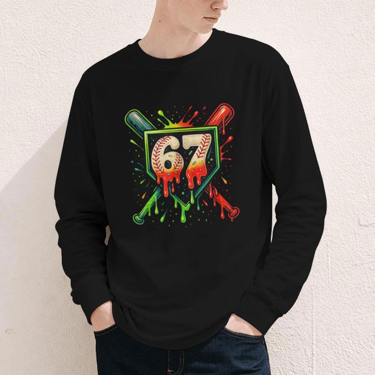 Baseball Six Seven 67 Meme Ice Cream Drip Xmas Men Women Youth Long Sleeve Tee Baseball Six Seven 67 Meme Ice Cream Drip Xmas Men Women Youth Long Sleeve Tee