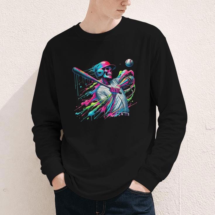 Baseball Skeleton Ice Cream Drip Baseball Boys Youth Youth Long Sleeve Tee Baseball Skeleton Ice Cream Drip Baseball Boys Youth Youth Long Sleeve Tee