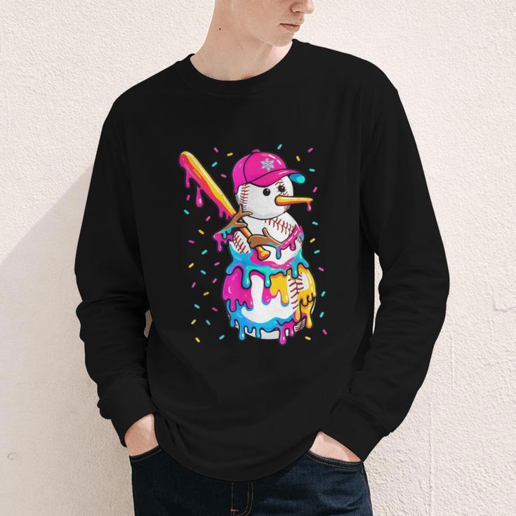 Baseball Snowman Drip Christmas Baseball Boys Men Kids Youth Long Sleeve Tee Baseball Snowman Drip Christmas Baseball Boys Men Kids Youth Long Sleeve Tee