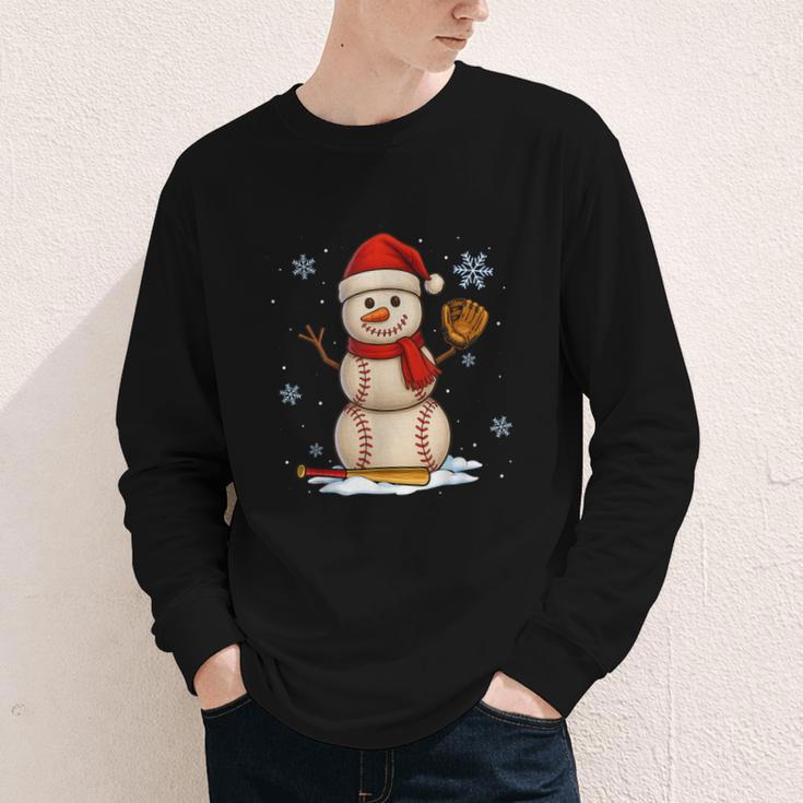 Baseball Snowman Merry Christmas Holiday Sports Xmas Pajamas Youth Long Sleeve Tee Baseball Snowman Merry Christmas Holiday Sports Xmas Pajamas Youth Long Sleeve Tee