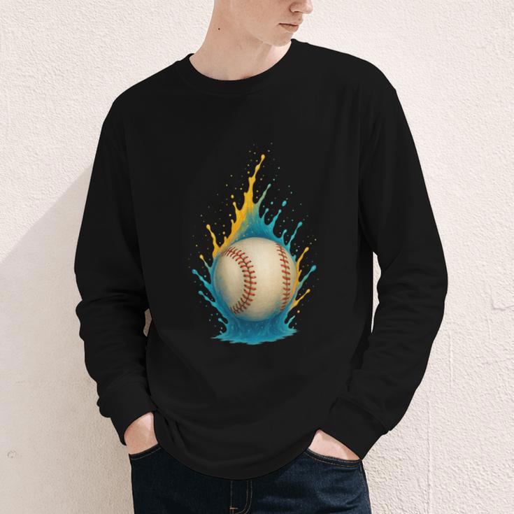 Baseball Splash Team Player For Kids Men Women Youth Long Sleeve Tee Baseball Splash Team Player For Kids Men Women Youth Long Sleeve Tee