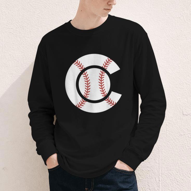 Baseball Sport Player Graphic Monogram Initial Letter C Youth Long Sleeve Tee Baseball Sport Player Graphic Monogram Initial Letter C Youth Long Sleeve Tee
