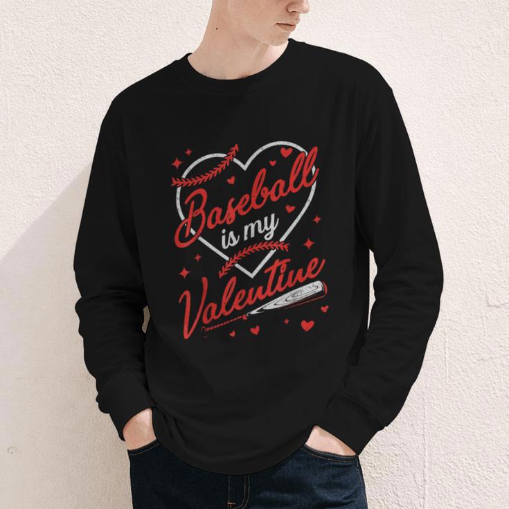 Baseball Is My Valentine Coach Player Lovers Cool Sport Love Youth Long Sleeve Tee