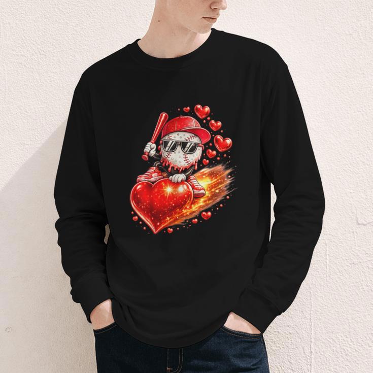 Baseball Valentine's Day Drip Ice Cream Team Youth Long Sleeve Tee Baseball Valentine's Day Drip Ice Cream Team Youth Long Sleeve Tee