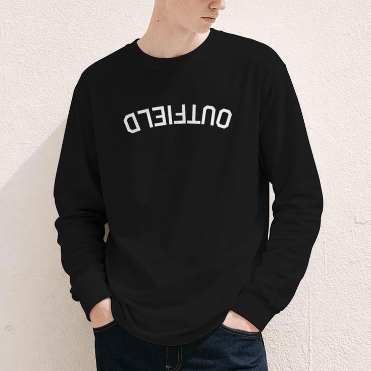 BaseballSoftball Upside Down Outfield Youth Long Sleeve Tee