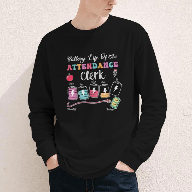 Battery Life Of An Attendance Clerk Back To School Youth Long Sleeve Tee Battery Life Of An Attendance Clerk Back To School Youth Long Sleeve Tee
