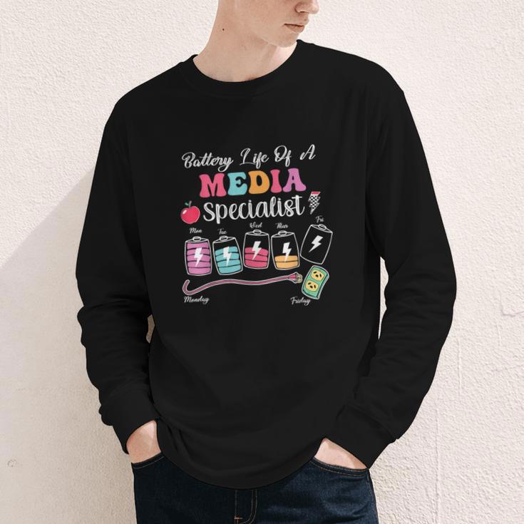 Battery Life Of A Media Specialist Back To School Youth Long Sleeve Tee Battery Life Of A Media Specialist Back To School Youth Long Sleeve Tee