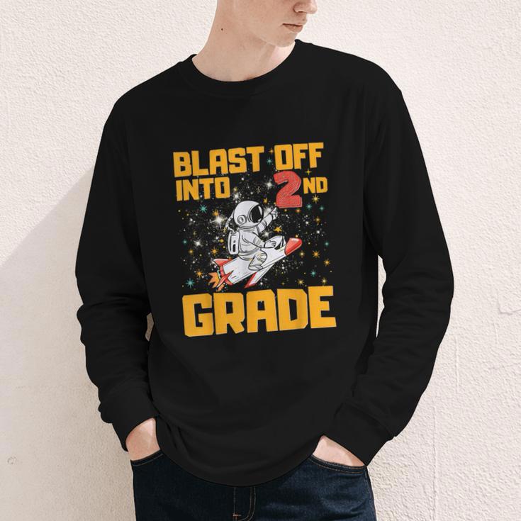 Blast Off Into Second Grade Back To School 2nd Graders Youth Long Sleeve Tee