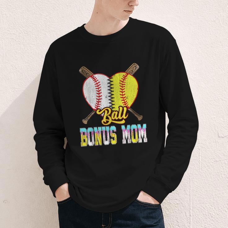 Bonus Mom Of Both Half Baseball Softball Ice Cream Drip Youth Long Sleeve Tee Bonus Mom Of Both Half Baseball Softball Ice Cream Drip Youth Long Sleeve Tee