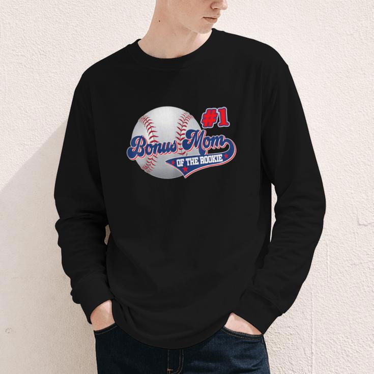 Bonus Mom Rookie Of Year 1st Birthday Baseball Theme Youth Long Sleeve Tee