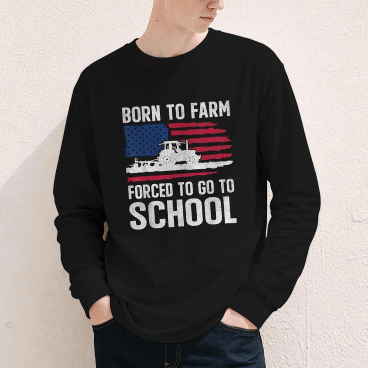 Born To Farm Forced To Go To School Farmer Back To School Youth Long Sleeve Tee Born To Farm Forced To Go To School Farmer Back To School Youth Long Sleeve Tee