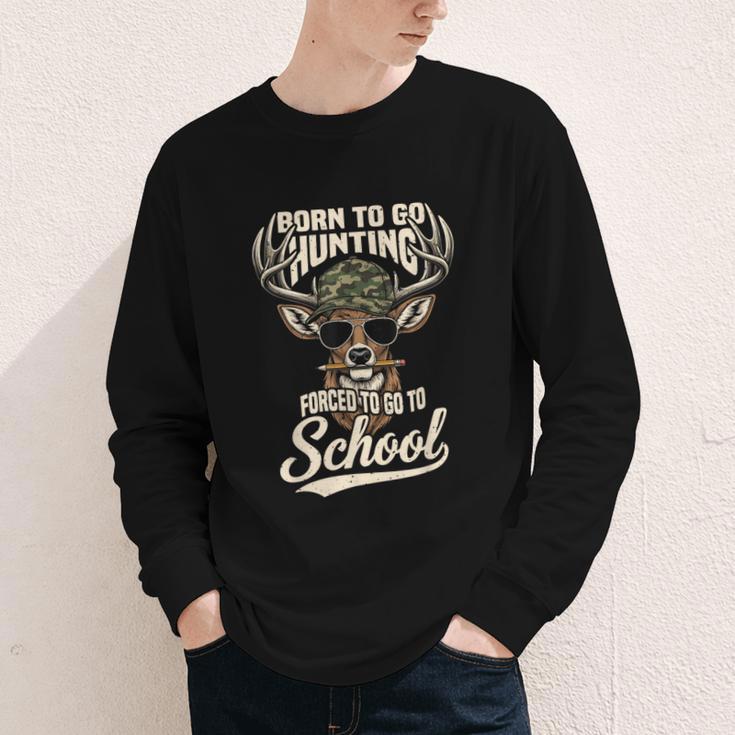 Born To Go Hunting Forced To Go Back To School Camo Deer Boy Youth Long Sleeve Tee Born To Go Hunting Forced To Go Back To School Camo Deer Boy Youth Long Sleeve Tee