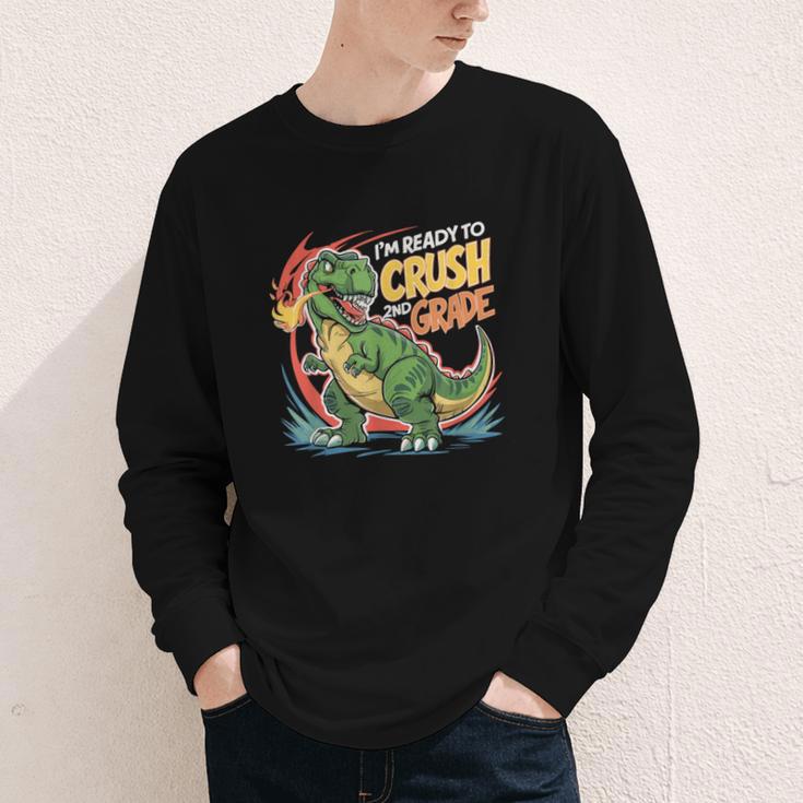 Boy Kid Ready To Crush 2nd Grade Dinosaur Back To School Youth Long Sleeve Tee Boy Kid Ready To Crush 2nd Grade Dinosaur Back To School Youth Long Sleeve Tee