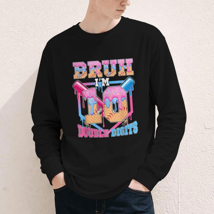 Boys 10 Double Digits 10th Birthday Ice Cream Baseball Drip Youth Long Sleeve Tee Boys 10 Double Digits 10th Birthday Ice Cream Baseball Drip Youth Long Sleeve Tee