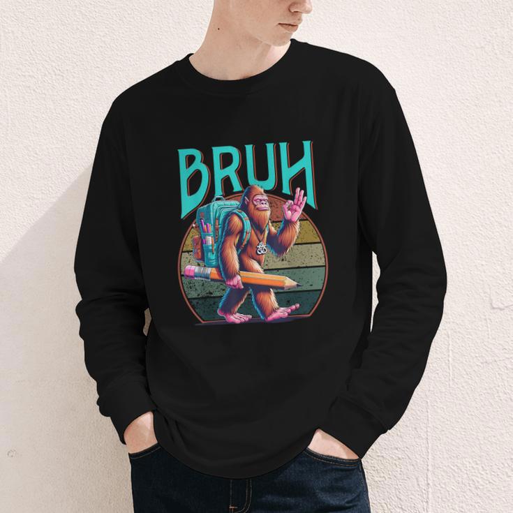 Boys Modern Bruh Big Foot Back To School Graphic Youth Long Sleeve Tee Boys Modern Bruh Big Foot Back To School Graphic Youth Long Sleeve Tee
