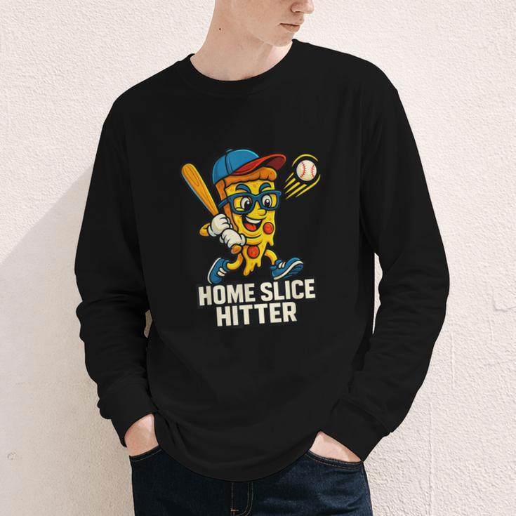 Boys Pizza Theme Baseball Home Hitter Youth Long Sleeve Tee Boys Pizza Theme Baseball Home Hitter Youth Long Sleeve Tee