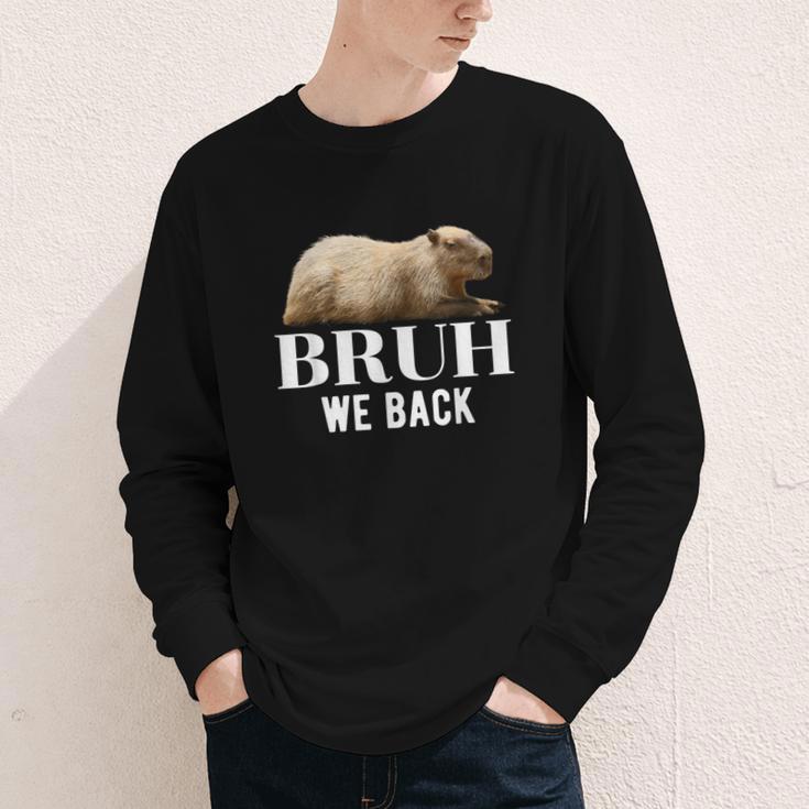 Bruh We Back To School Capybara First Day Of School Youth Long Sleeve Tee Bruh We Back To School Capybara First Day Of School Youth Long Sleeve Tee