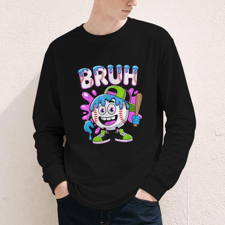 Bruh Baseball Drip Boys Youth Ice Cream Dripping Baseball Youth Long Sleeve Tee Bruh Baseball Drip Boys Youth Ice Cream Dripping Baseball Youth Long Sleeve Tee
