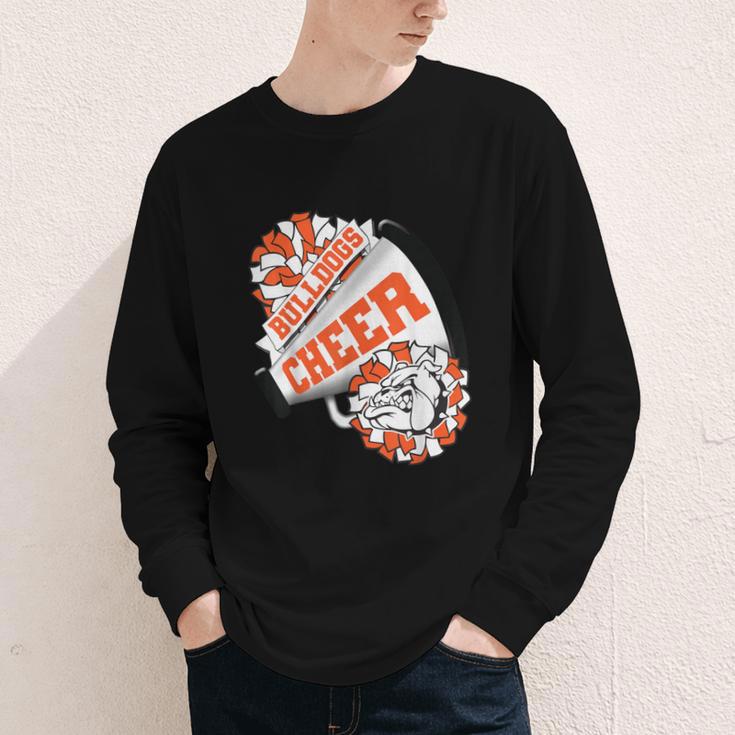 Bulldogs Cheerleading Back To School Cheer Team Orange Youth Long Sleeve Tee Bulldogs Cheerleading Back To School Cheer Team Orange Youth Long Sleeve Tee