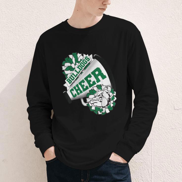 Bulldogs Cheerleading Back To School Cheer Team Spirit Green Youth Long Sleeve Tee