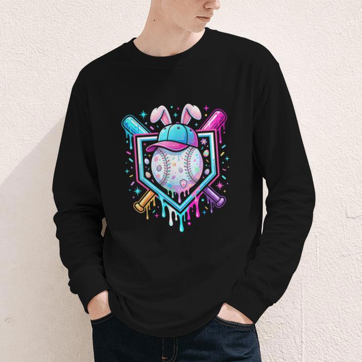 Bunny Baseball Hat With Ice Cream Easter Day Boys Kids Girls Youth Long Sleeve Tee Bunny Baseball Hat With Ice Cream Easter Day Boys Kids Girls Youth Long Sleeve Tee