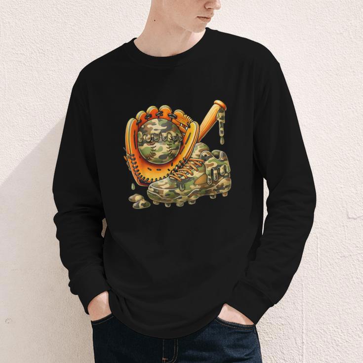 Camo Ice Cream Drip Baseball Stuff Baseball Drip Boys Youth Long Sleeve Tee Camo Ice Cream Drip Baseball Stuff Baseball Drip Boys Youth Long Sleeve Tee