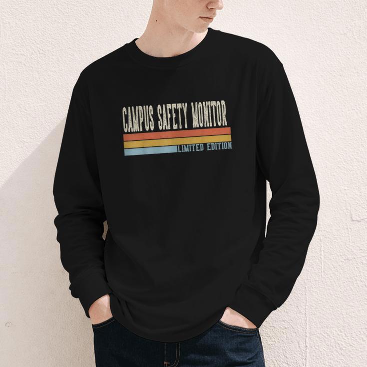 Campus Safety Monitor Week Retro Vintage Back To School Day Youth Long Sleeve Tee