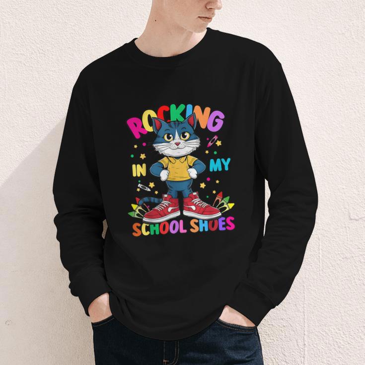 Cat Rocking In My School Shoes Back To School Kids Tee Youth Long Sleeve Tee Cat Rocking In My School Shoes Back To School Kids Tee Youth Long Sleeve Tee